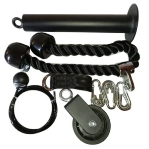 Portable Cable Pulley Kit with Tricep Rope